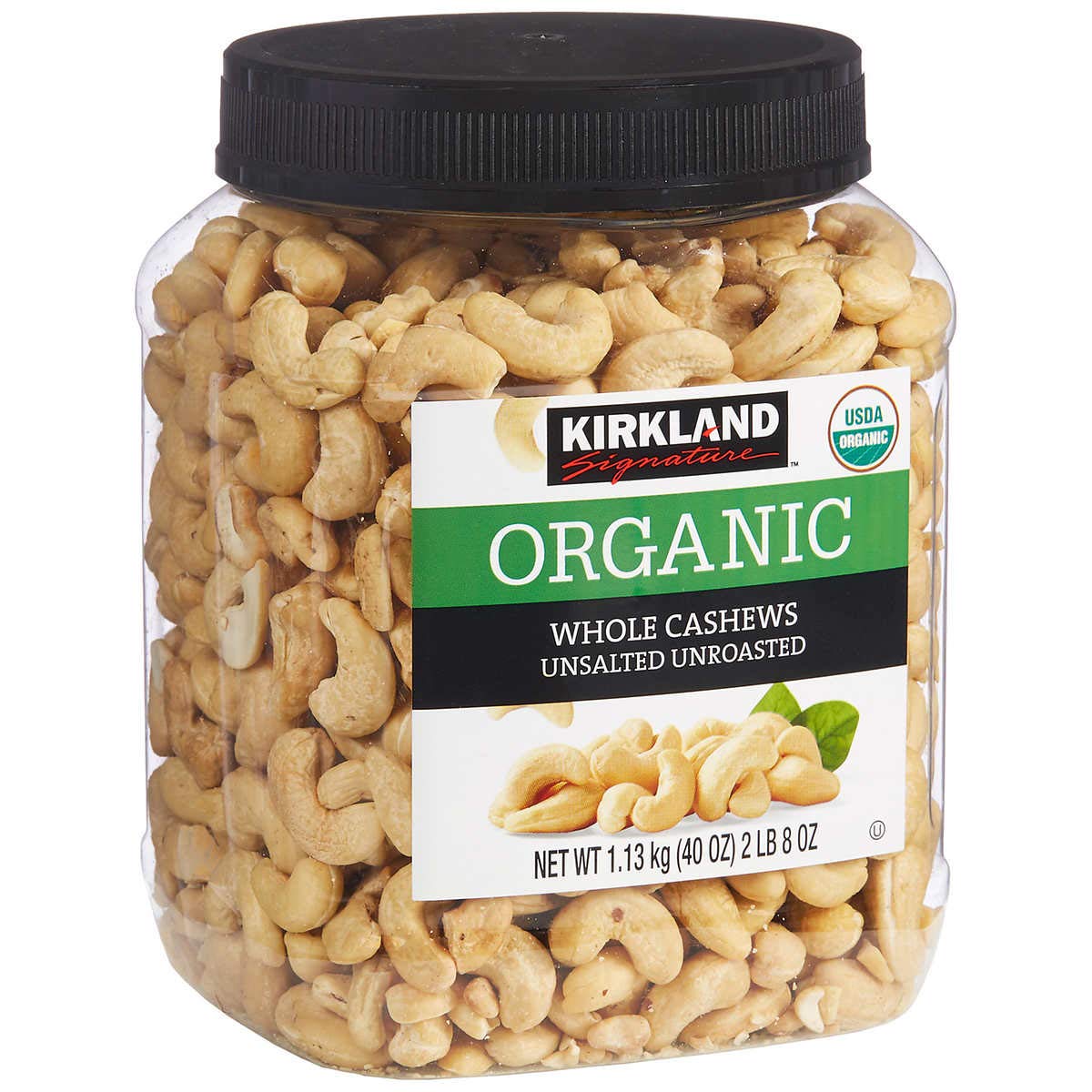 Kirkland Signature Organic Unsalted Cashew, 40 Oz