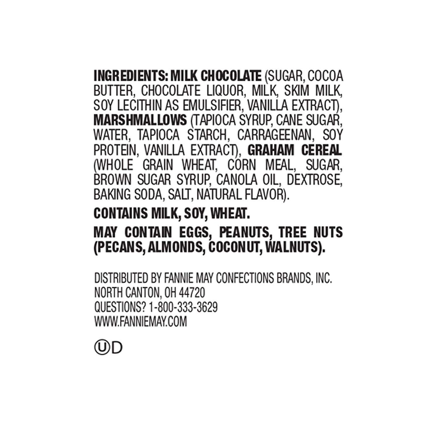 Fannie May Harry London Gourmet Chocolates S'mores Snack Mix Crunchy Cereal & Fluffy Chocolate-Covered Marshmallows - 18 oz.