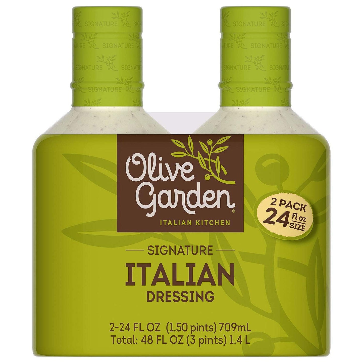 Olive Garden Signature Italian Dressing - Family. Value 2 Pacck ( 24 oz Each )
