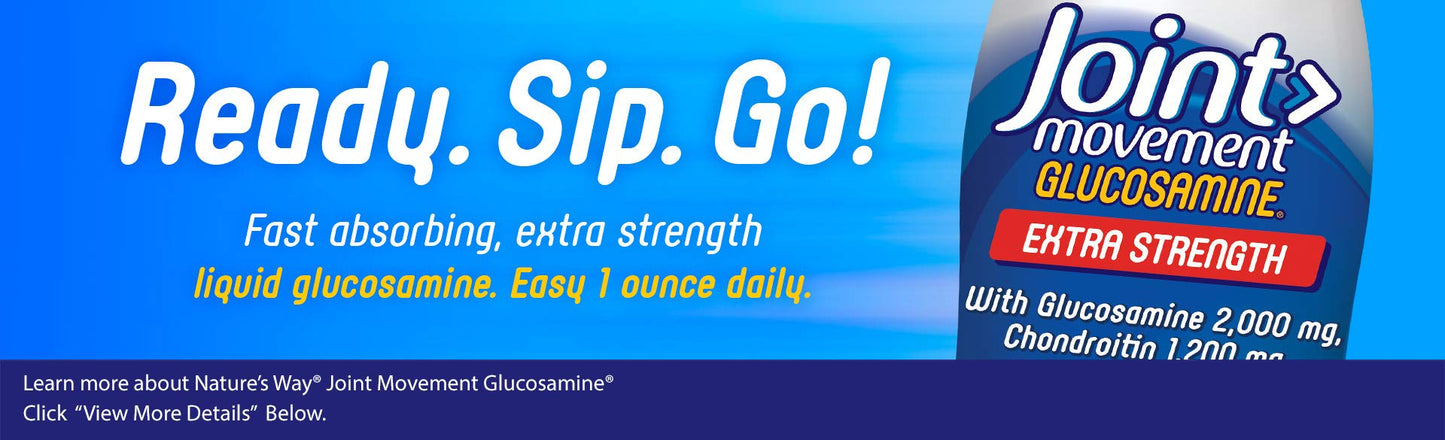 Glucosamine Chondroitin MSM - Natures Way Wellesse Joint Movement Liquid Dietary Joint Supplements Women Men - Hip Knee Back Arthritis Pain Relief with Hyaulic Acid Gluten - Move Free 33.8 oz (2)