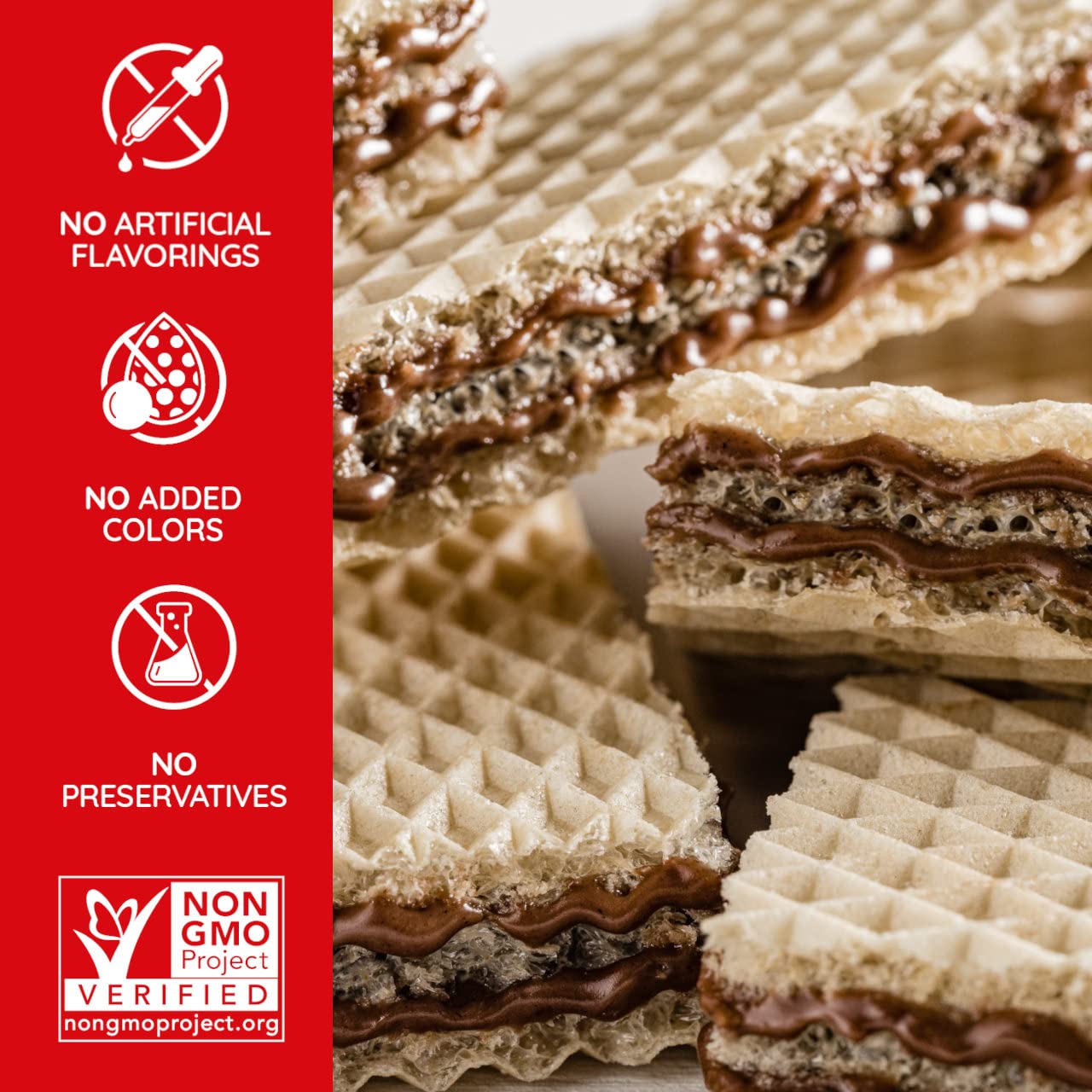 Loacker Premium Hazelnut Wafer Cookies| Multipack of 12 snacks | Crispy wafer fingers with creme-filling | 100% Italian Hazelnuts |Non GMO | No artificial flavorings, added colors or preservatives | perfect snack for lunchbox & coffee break 19.05 oz