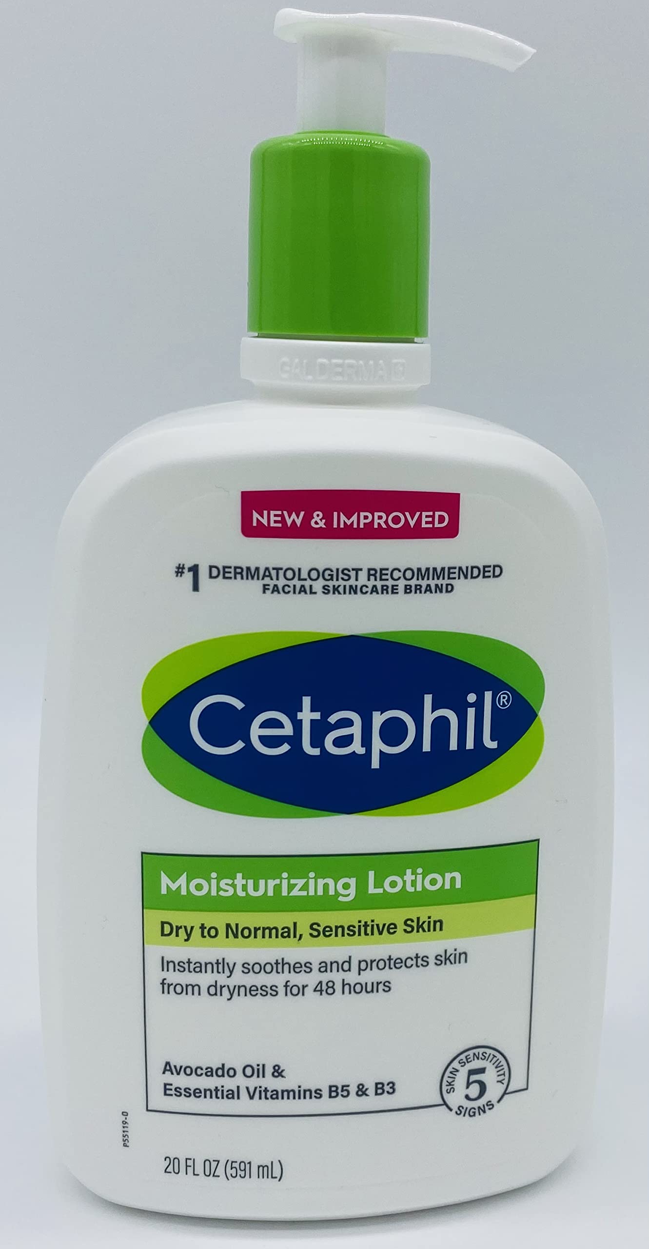 2 - 20 oz. Pack Cetaphil New & Improved Moisturizing Lotion for Dry to Normal,Sensitive Skin (With Avacado Oil and Essential Vitamins)