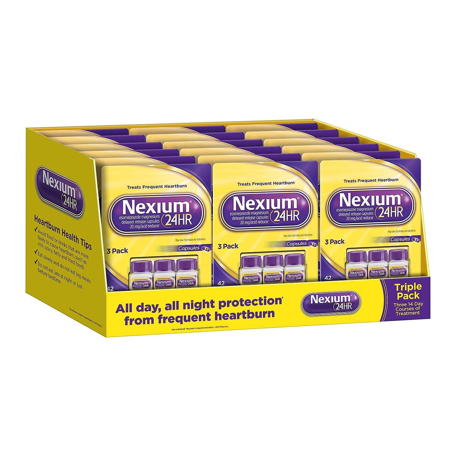 Nexium 24 Hr Acid Reducer 20 Mg 42 Capsules (Pack of 3)
