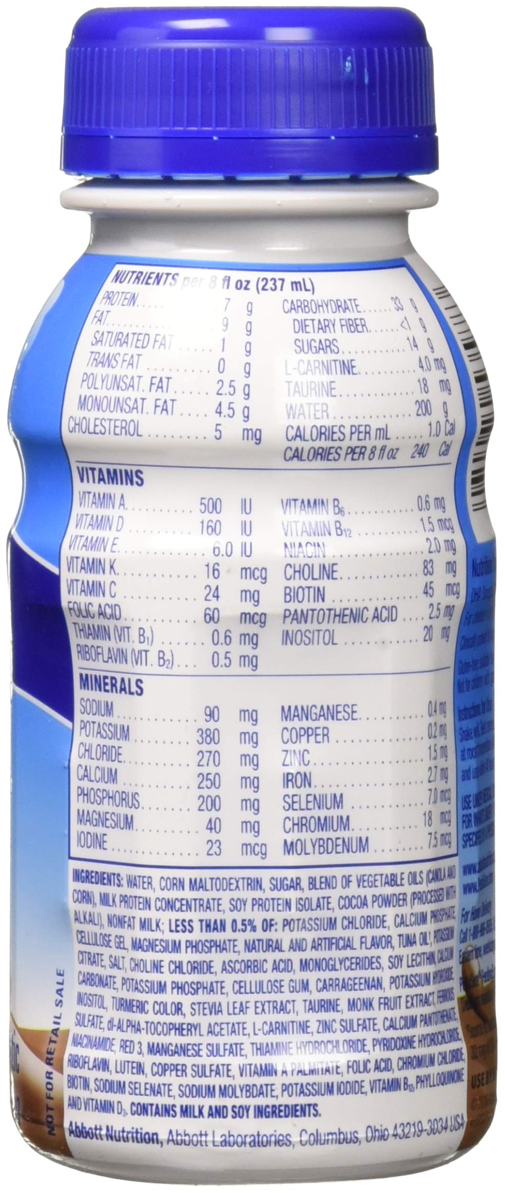 PediaSure Complete Balanced Nutrition Liquid, Chocolate Flavor, Model: 53587-8 Oz/Bottle, 24 Ea