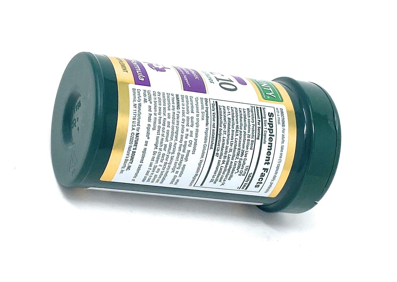 Nature's Bounty Ultra Strength Probiotic 10, Support for Digestive, Immune and Upper Respiratory Health, 70 Capsules