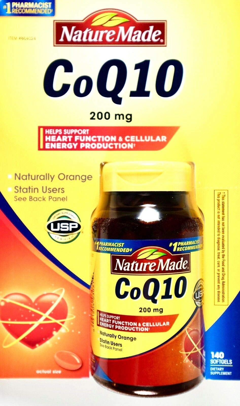 Nature Made Coq10 200 Mg, Naturally Orange, Value Size,140 Count Softgels