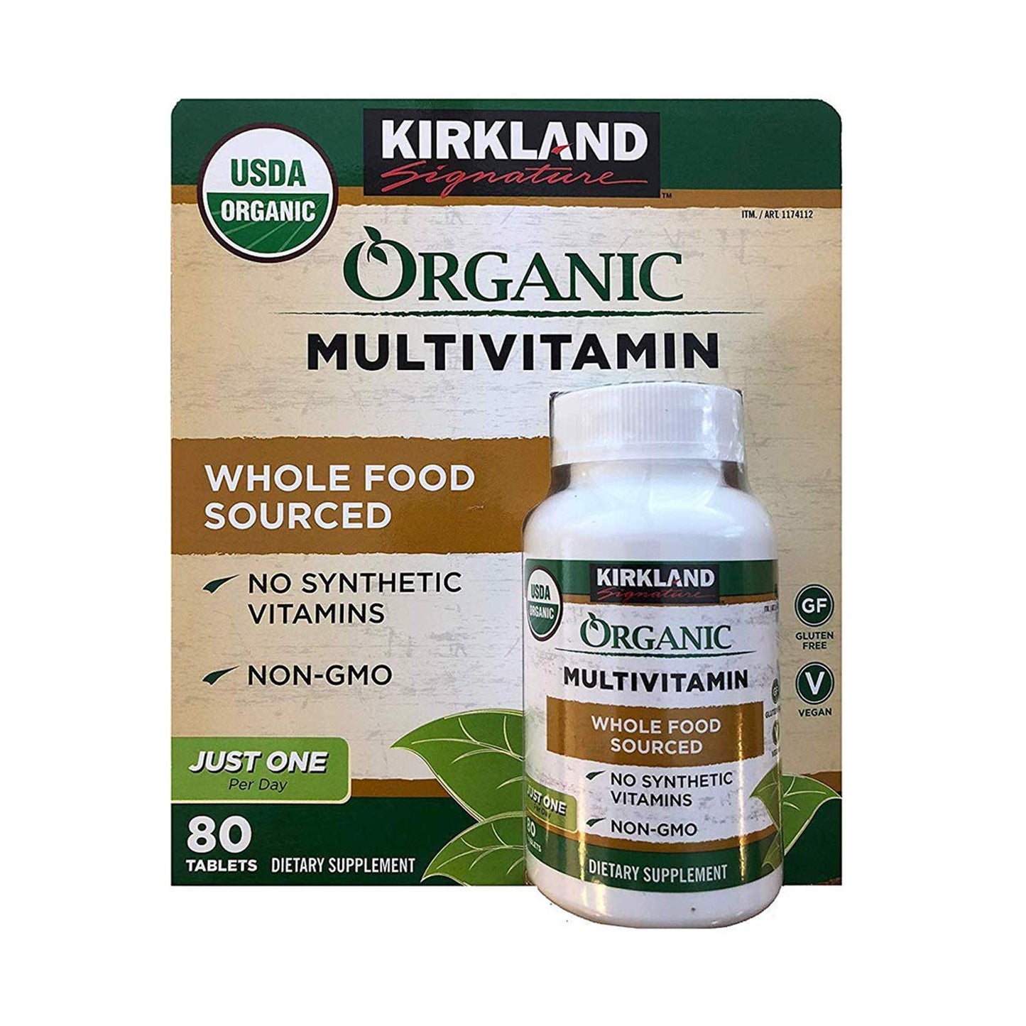 Kirkland Signature Organic Multivitamin - 80 Coated Tablets