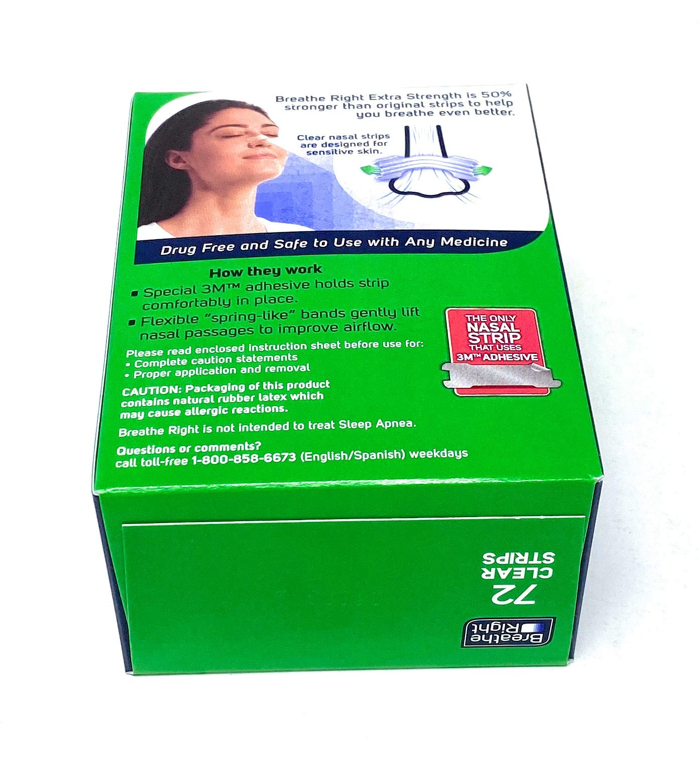 Breathe Right Nasal Strips, Extra Clear for Sensitive Skin, 72 Clear Strips