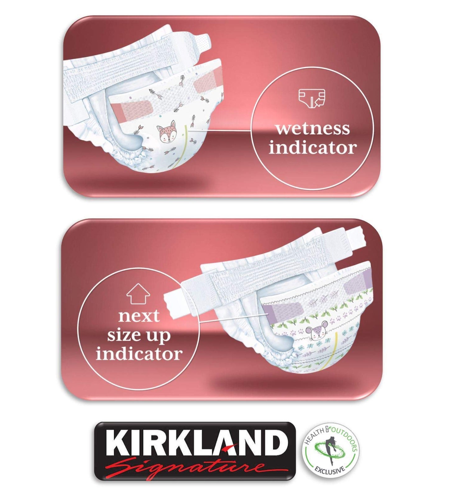 Kirkland Signature Diapers Size 1 (Up to 14 Pounds) 192 Count W/ Exclusive Health and Outdoors Wipes