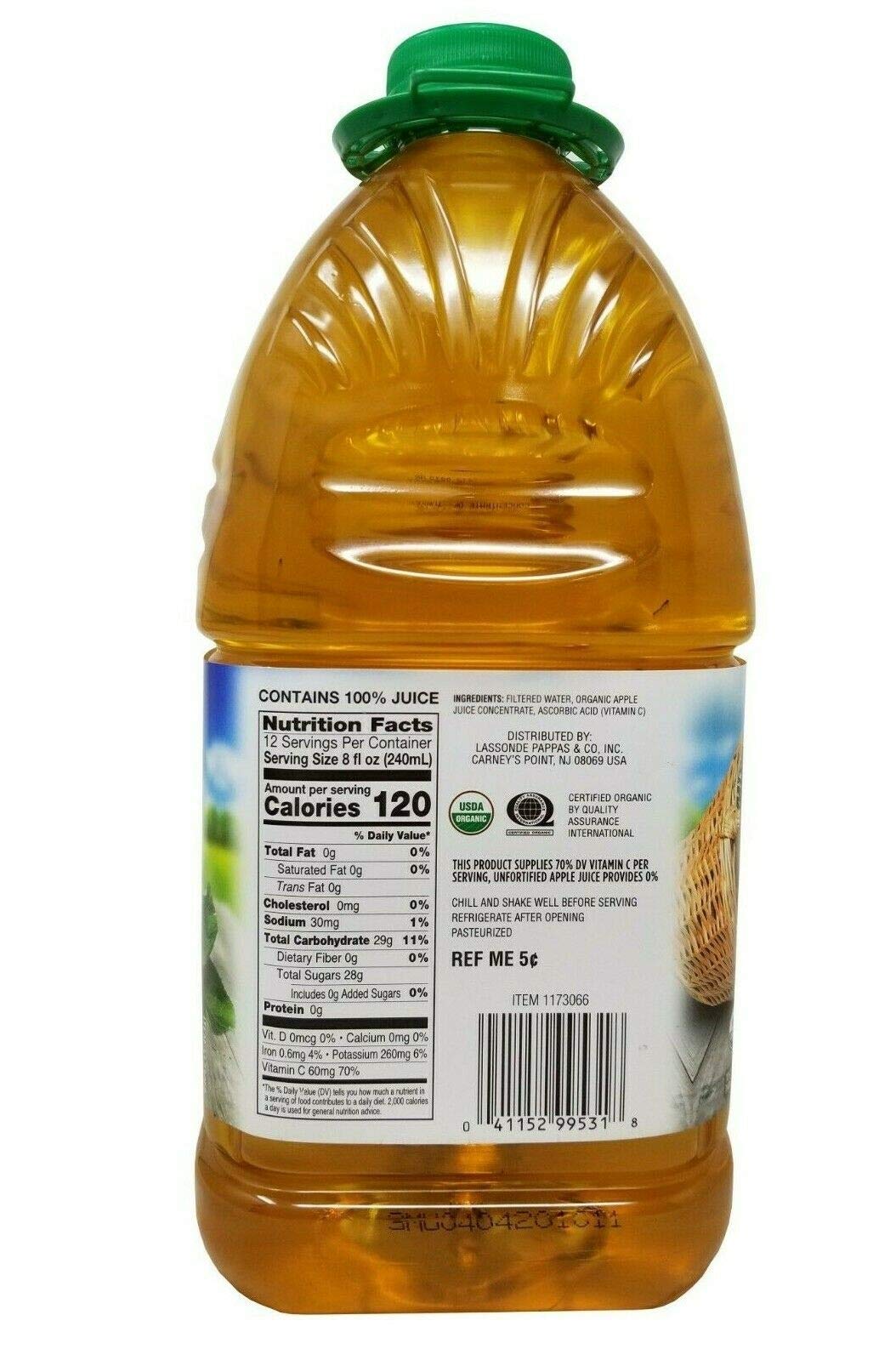 Grown Right Organic 100% Apple Juice, 96 Fluid Ounce (Pack of 2)