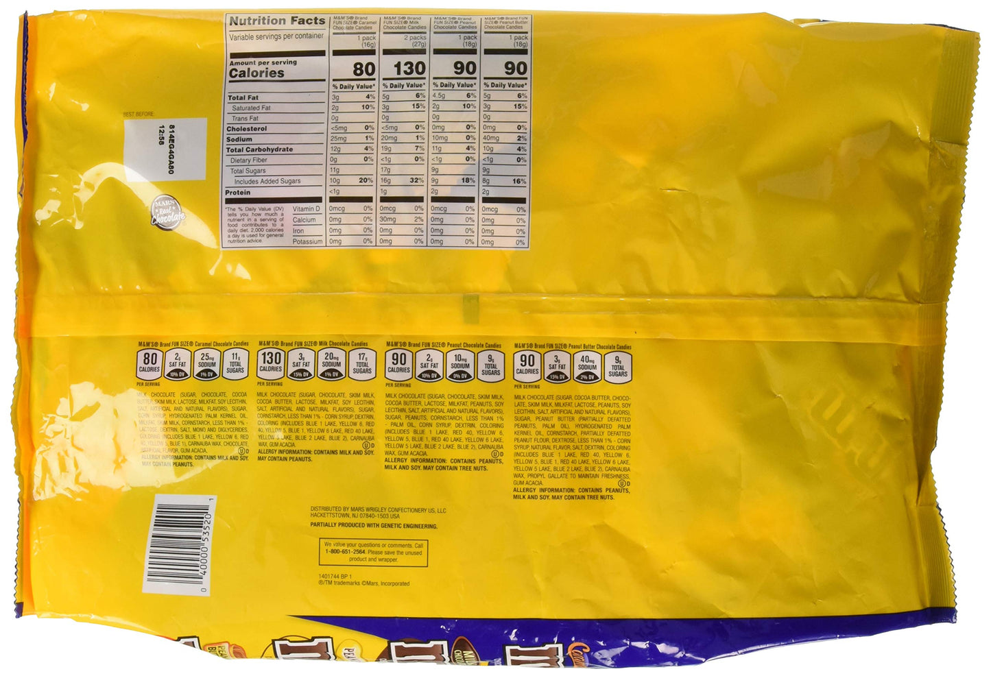 M&M'S 115 Count Chocolate Candies Variety Pack, 65.5 Ounce