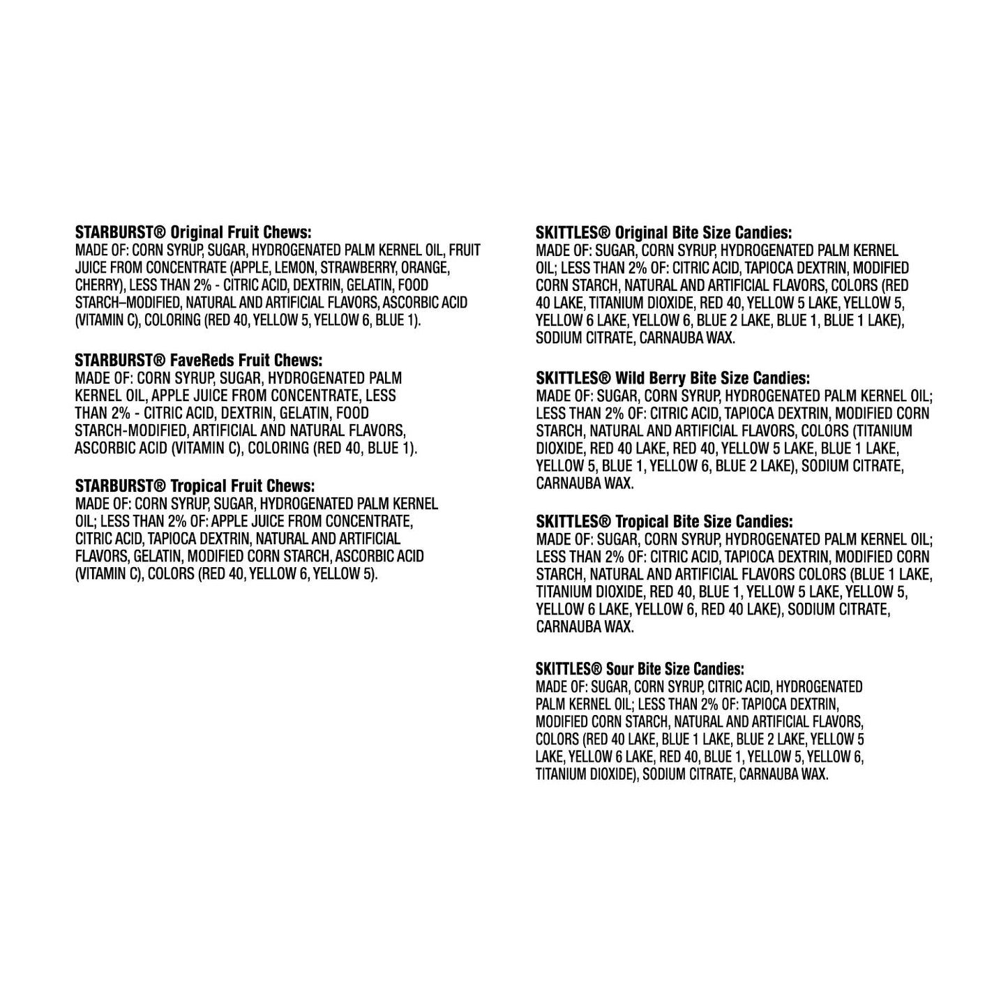 SKITTLES & STARBURST Full Size Variety Mix for Christmas Candy Gifts & Stocking Stuffers, 30 Count