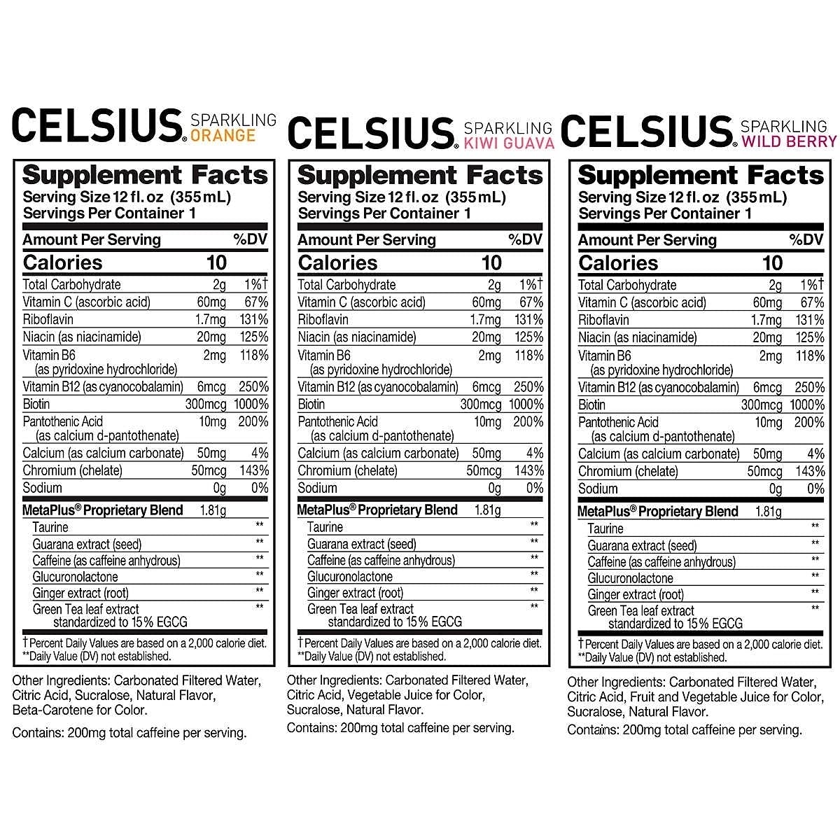 Celsius Live Fit Sparkling Fitness Drink Variety, 12 Ounce (15 Count)