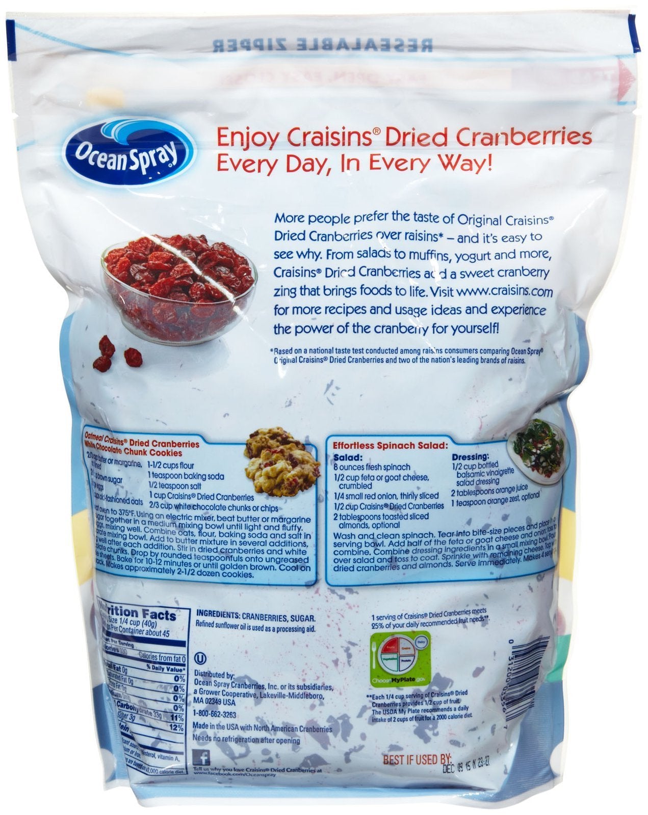 Ocean Spray Craisins Cranberry, 64 Oz