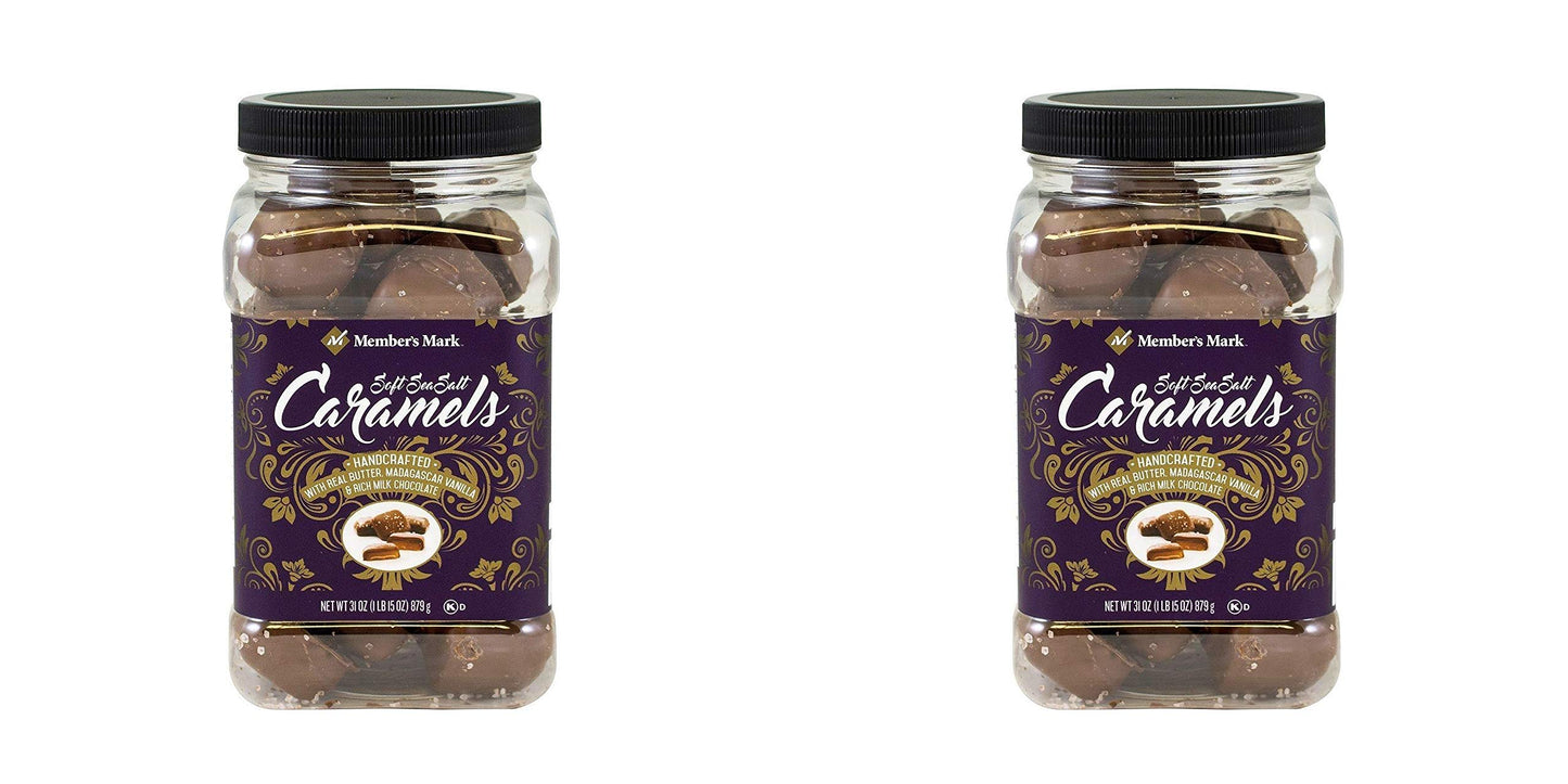 Member's Mark Sea Salt Caramels Milk-Chocolate, 31 Ounce Pack of 2