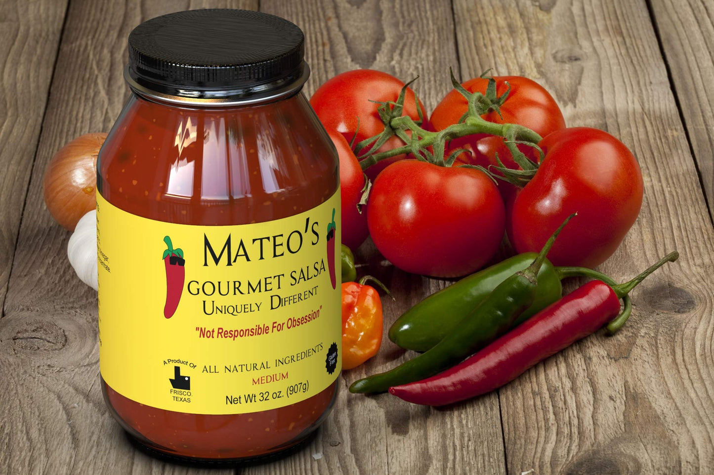 Mateo�s Gourmet Salsa - Medium Hot Spicy Salsa Dip for Tortillas, Tacos, Nachos, Chips, Snacks, Salads - No Gluten, Made of Fresh Tomatoes & Jalapeno Peppers - Product of Frisco, Texas - 3-Pack 32oz