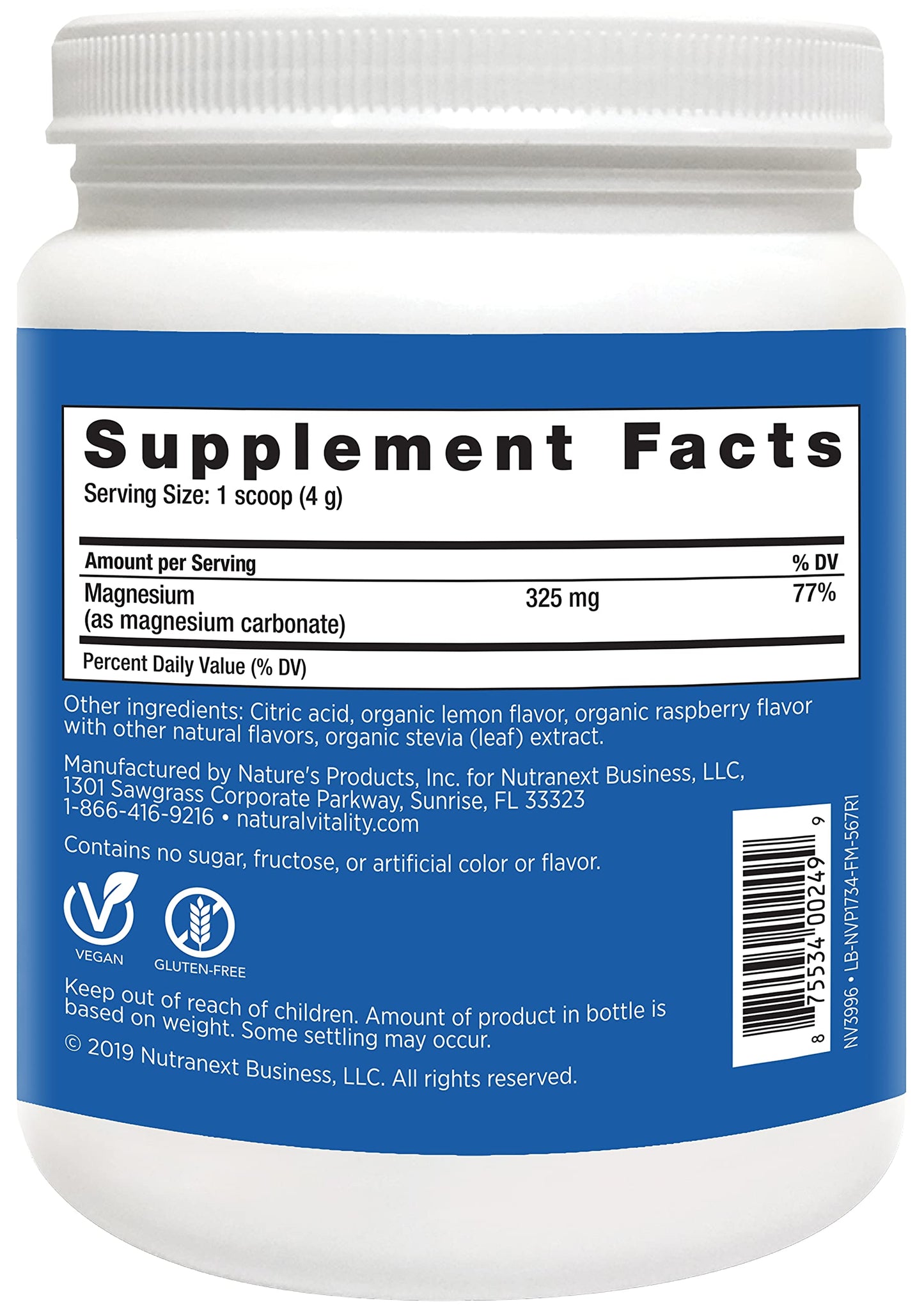 Natural Vitality Calm, The Anti-Stress Drink Mix, Magnesium Supplement Powder, Raspberry Lemon - 20 ounce