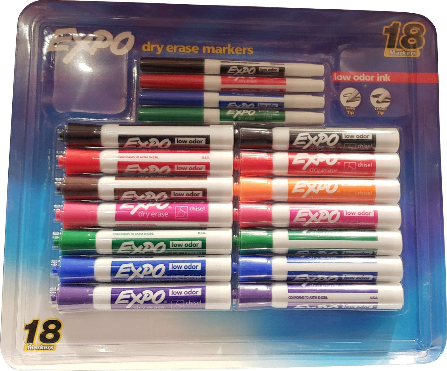 Sanford Corp Expo Low Odor Dry Erase Markers, 18 Count