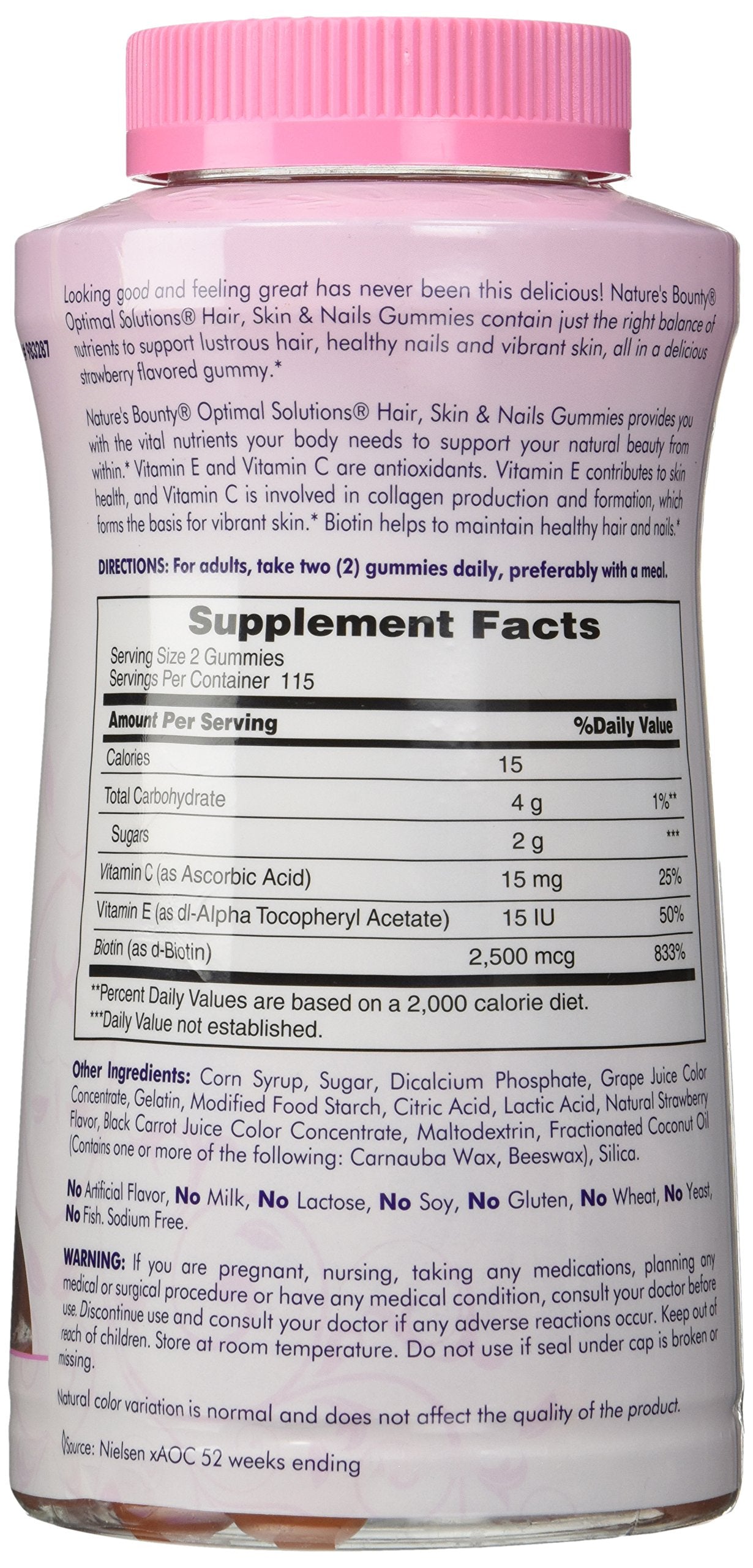 Nature's Bounty Hair Skin and Nails, 230 Gummies, 230 Count (Pack of 1)