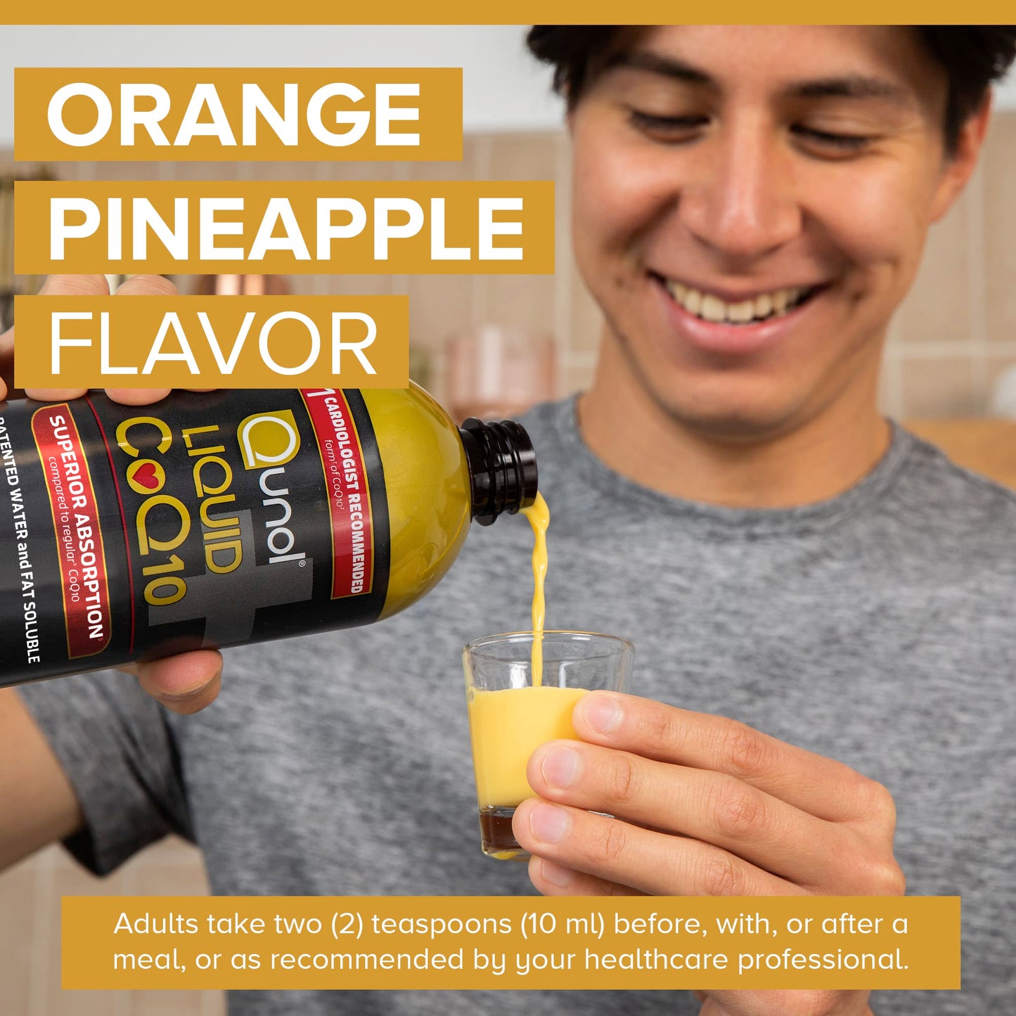 Qunol Liquid CoQ10 100mg, Superior Absorption Natural Supplement Form of Coenzyme Q10, Antioxidant for Heart Health, Orange Pineapple, 90 Servings, 30.4 Fl Oz