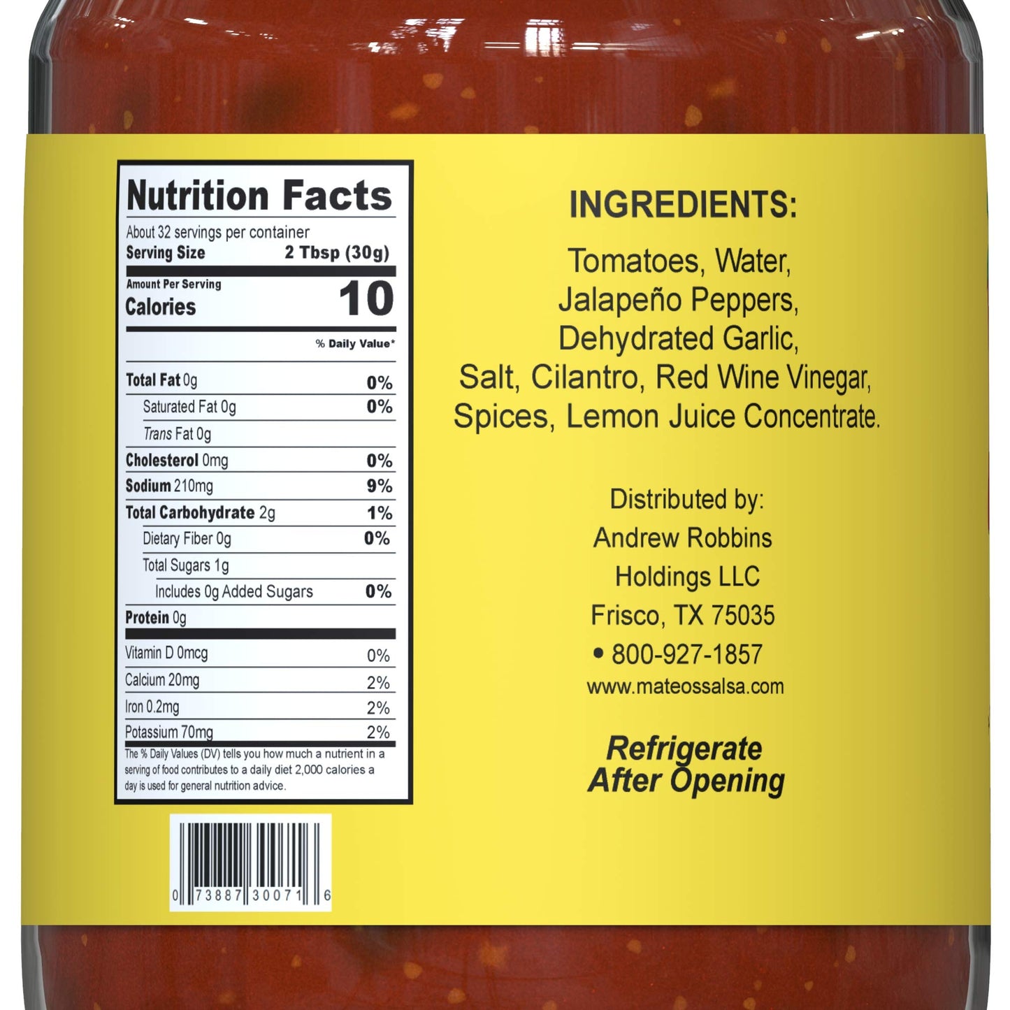 Mateo�s Gourmet Salsa - Medium Hot Spicy Salsa Dip for Tortillas, Tacos, Nachos, Chips, Snacks, Salads - No Gluten, Made of Fresh Tomatoes & Jalapeno Peppers - Product of Frisco, Texas - 3-Pack 32oz