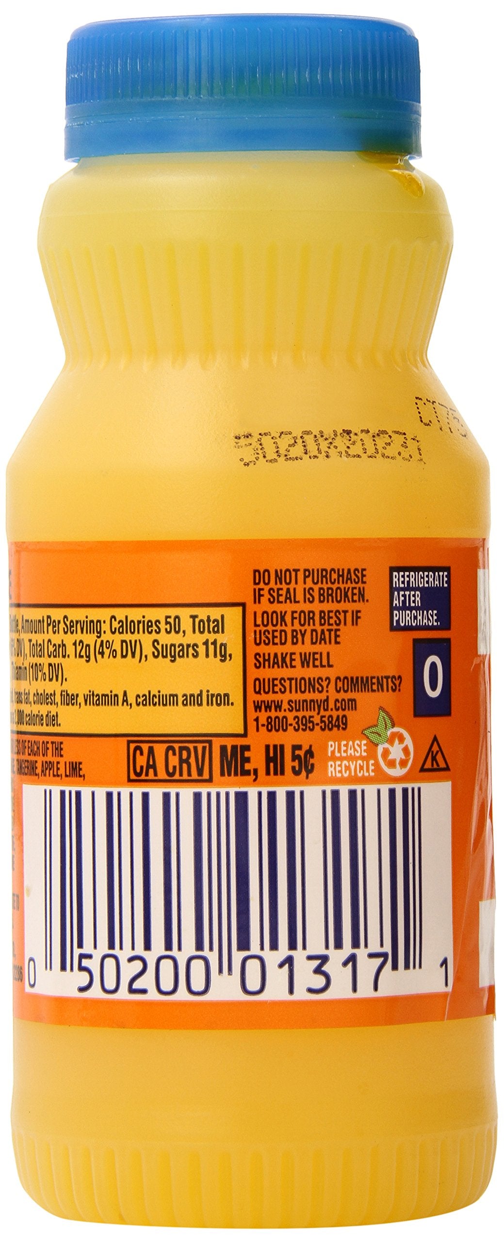 SunnyD Tangy Original Orange Flavored Citrus Punch, 6.75 Fluid Ounce, 24 Count
