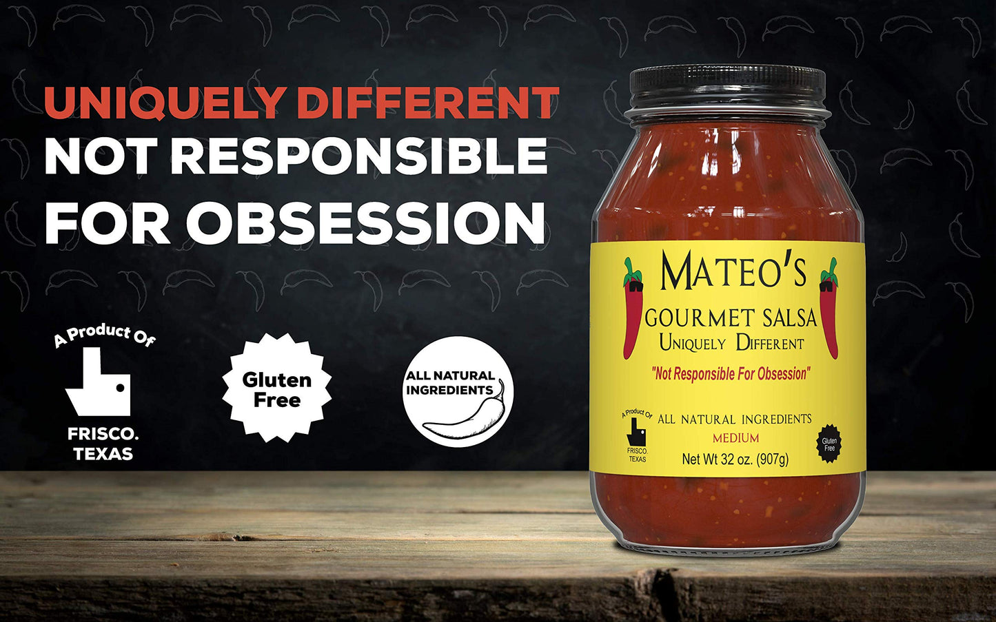 Mateo�s Gourmet Salsa - Medium Hot Spicy Salsa Dip for Tortillas, Tacos, Nachos, Chips, Snacks, Salads - No Gluten, Made of Fresh Tomatoes & Jalapeno Peppers - Product of Frisco, Texas - 3-Pack 32oz