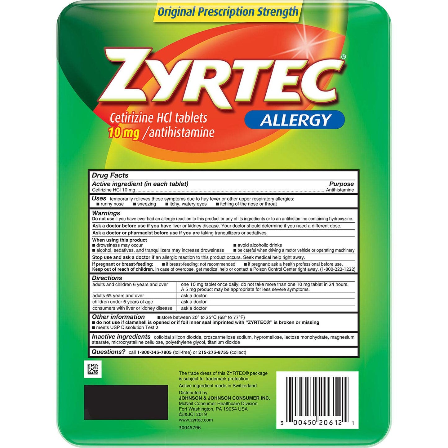 Zyrtec Tablets, 10 Mg (120 Count)