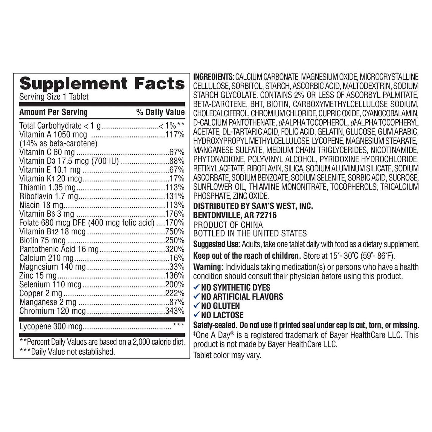 Member's Mark Men's Daily Multivitamin (275 ct.)