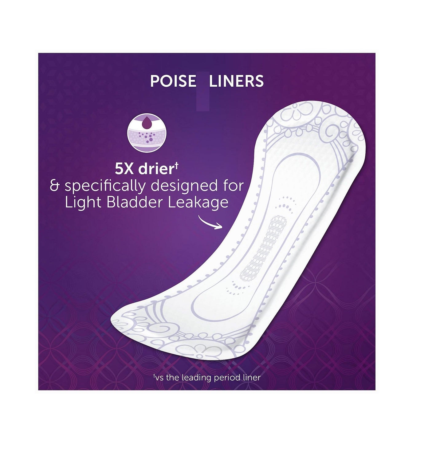 An item of Poise Very Light Absorbency Long Incontinence Panty Liners, 132 ct.-