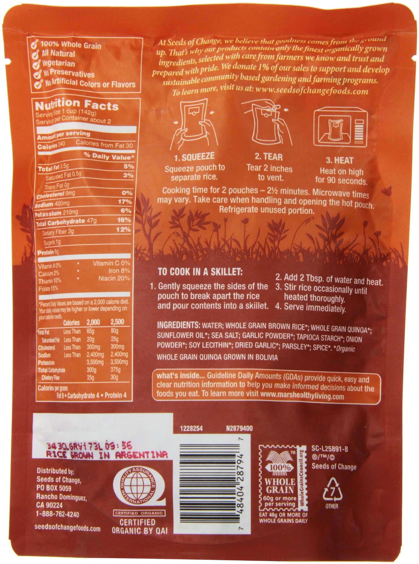 Seeds of Change Quinoa & Brown Rice with garlic, 8.5 oz (Pack of 6)