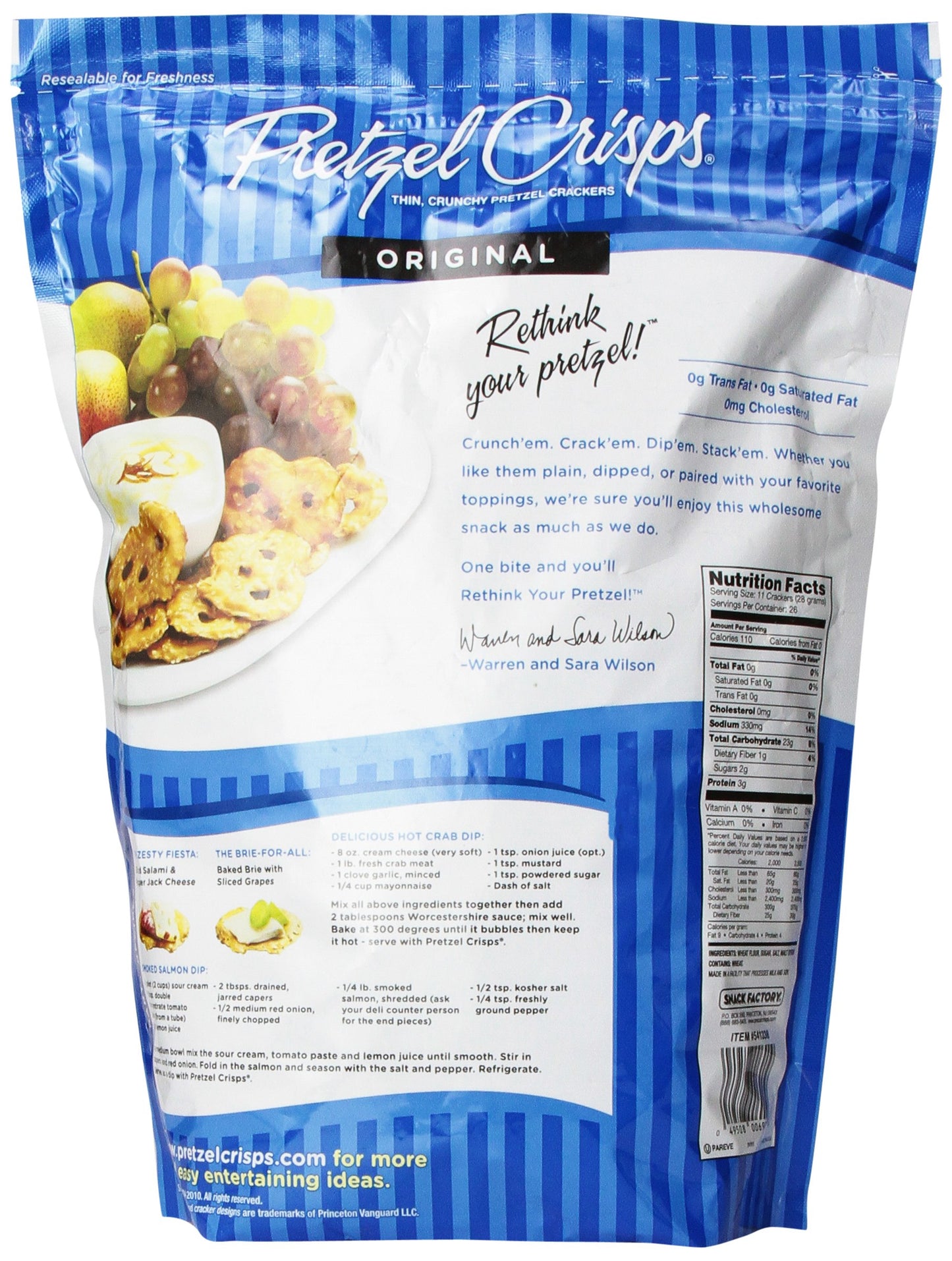 Snack Factory Original Pretzel Crisp, 30 Oz