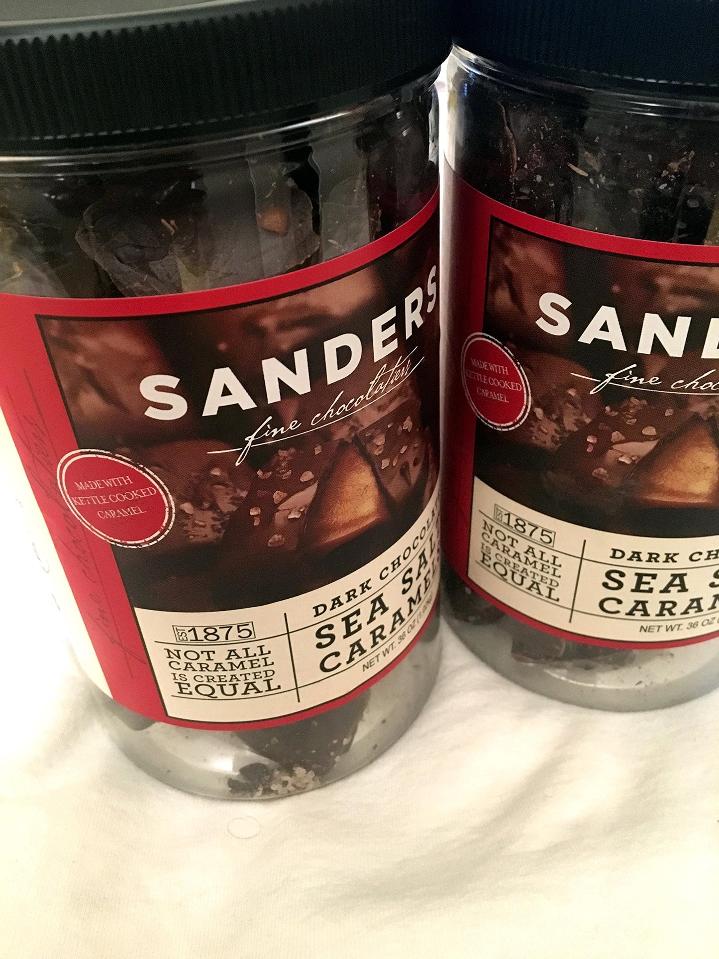 Sanders Dark Chocolate Sea Salt Caramels - 36 ounces (2.25 pounds) - PACK OF 2