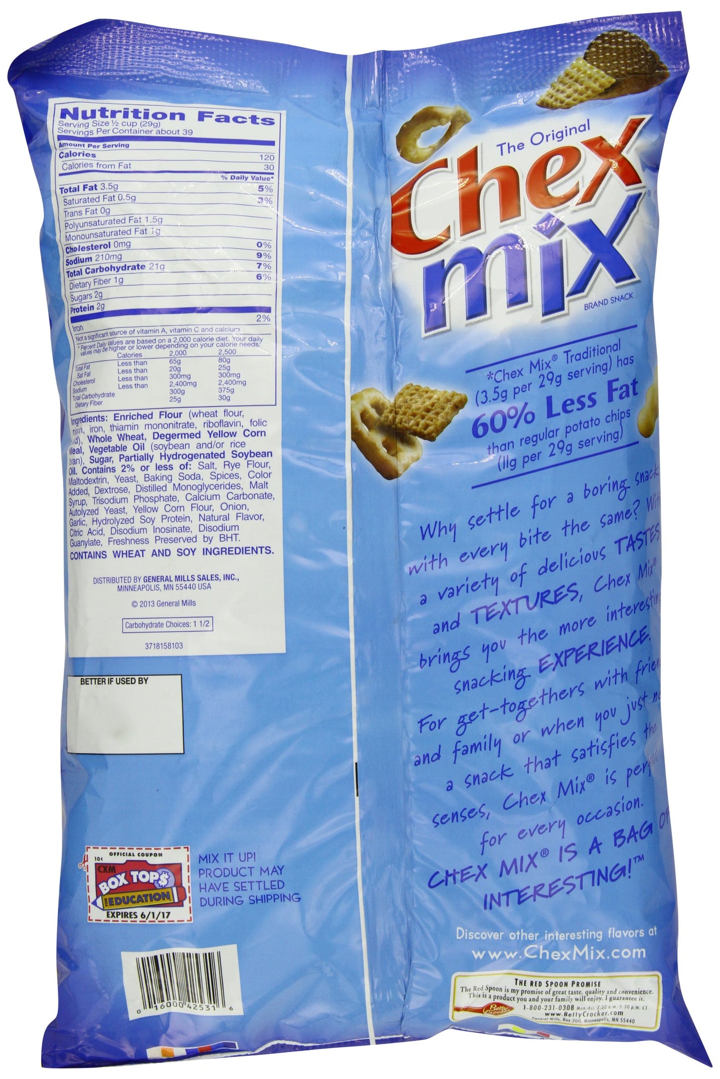 Chex Mix Traditional Snack Mix, Original, 40 Ounce