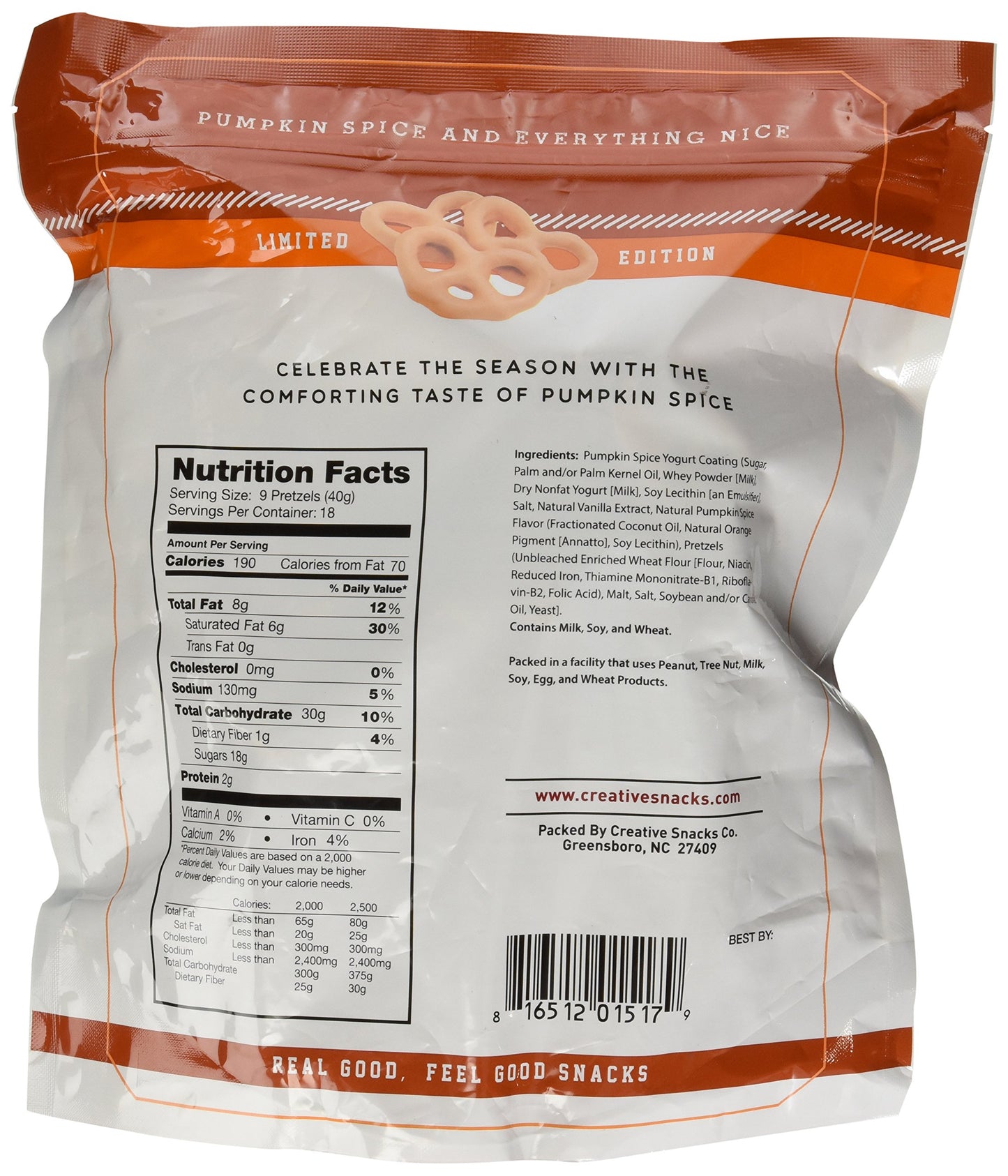 Creative Snacks Pumpkin Spice Yogurt Pretzels