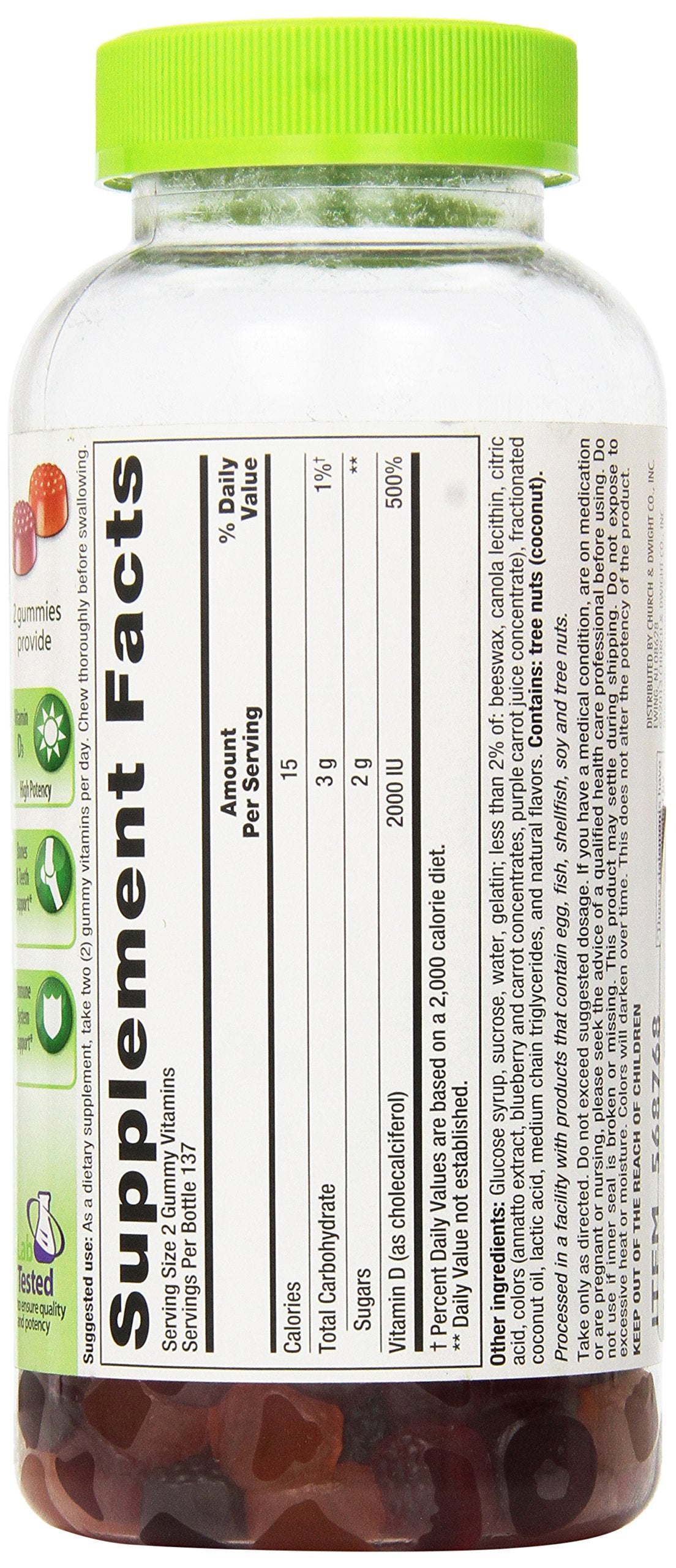 VitaFusion Vitamin D3 2,000 IU Gummy Vitamins for Adults - 275 Gummies