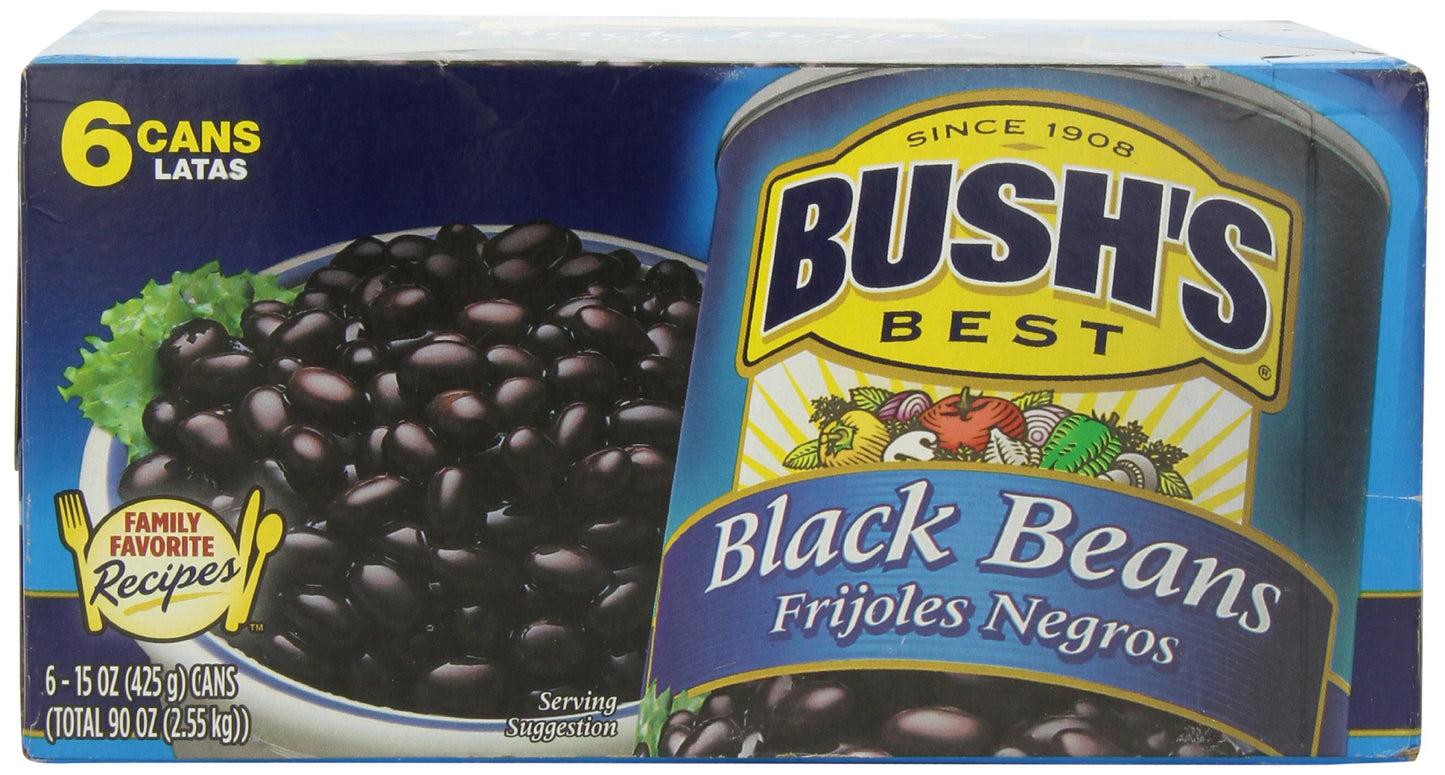 Bush's Best Black Beans, 6 Can Case, 15 Ounce
