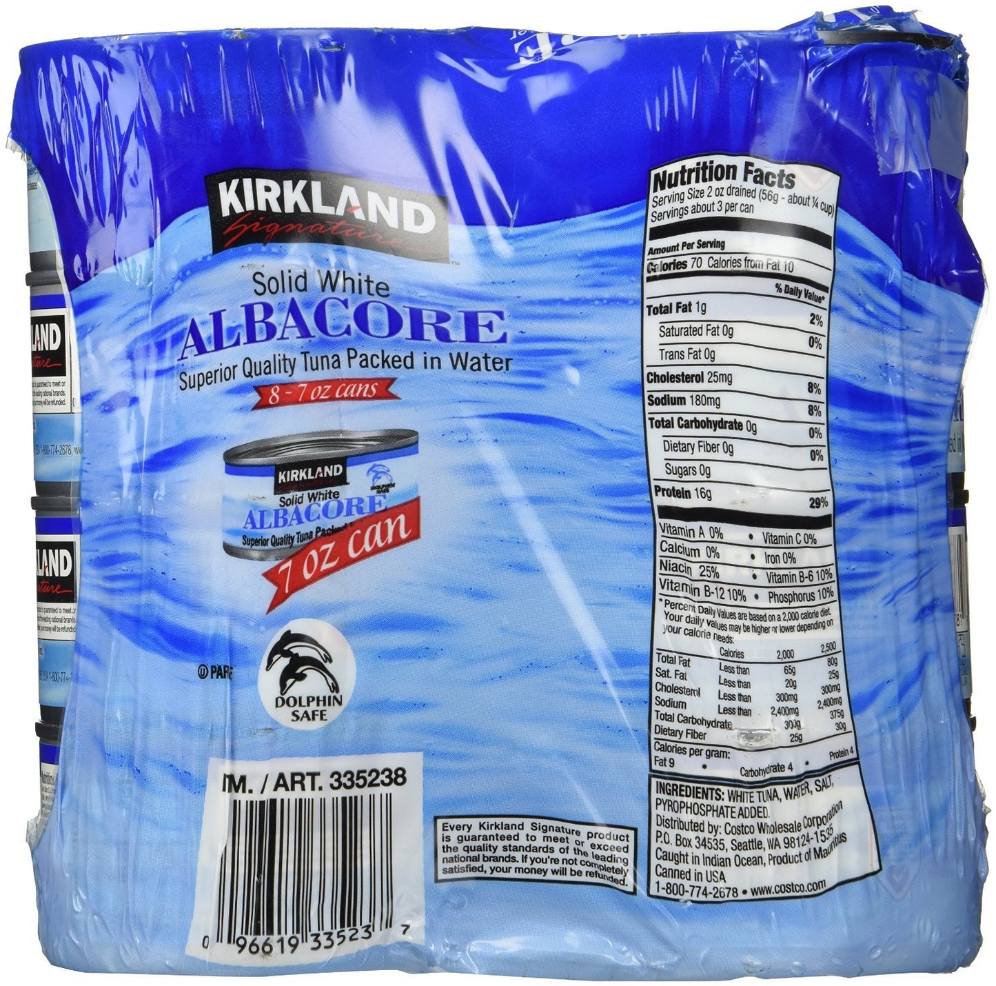 Kirkland Signature Solid White Albacore Tuna, 56 Ounce, Pack of 2