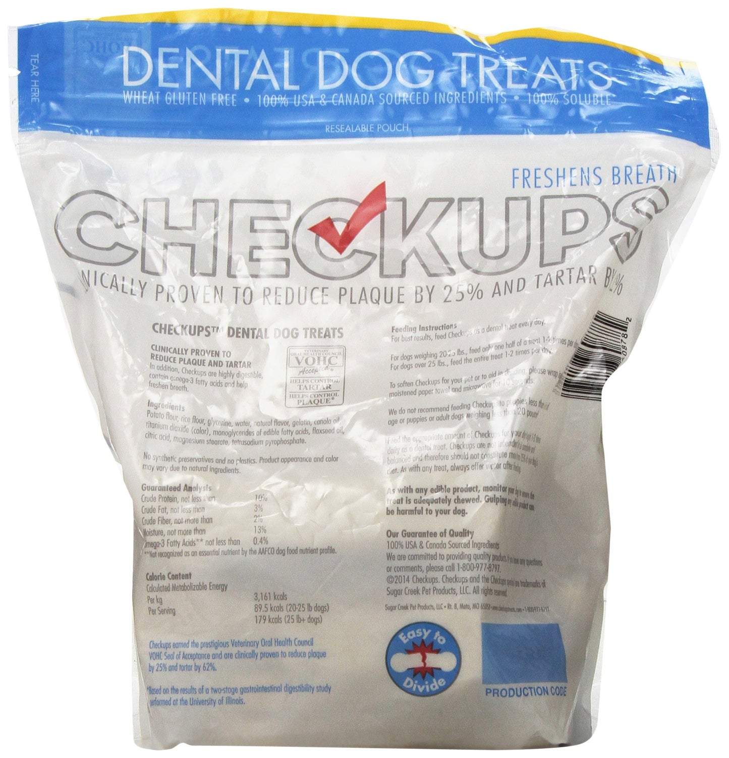 Checkups- Dental Dog Treats, 24ct 48 oz. for Dogs 20+ pounds