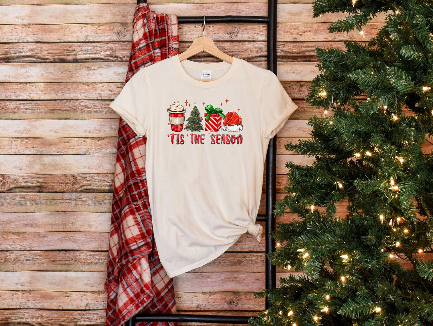 Custom Comfort tis the season Christmas t-shirt, T is cute Christmas tee, Christmas Shirt, holiday apparel, apparel Christmas gift