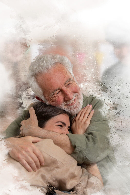 Custom Gallery Wrapped Canvas Print Your Own Photo Watercolor (Ready to Hang)