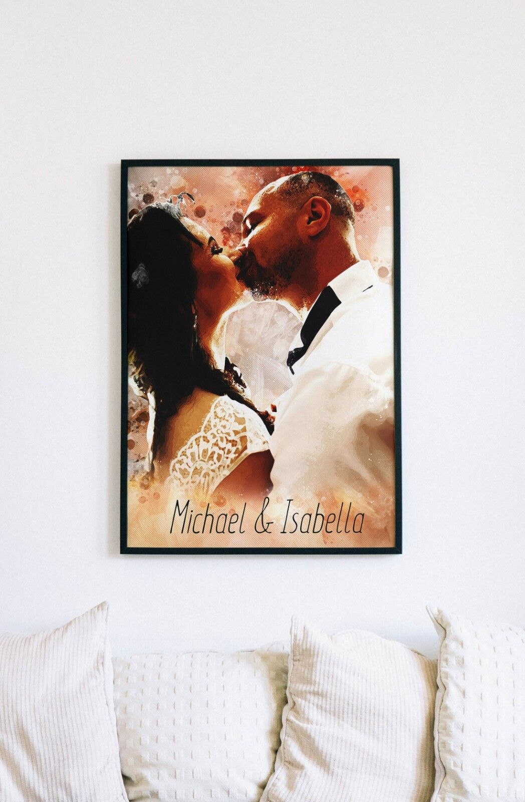 Personalized Wedding Portrait, Painting from Photo, Custom Watercolor Print