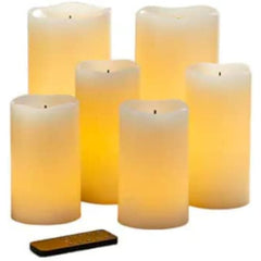 Gerson 6-Piece LED Flameless Candle Set, Yellow