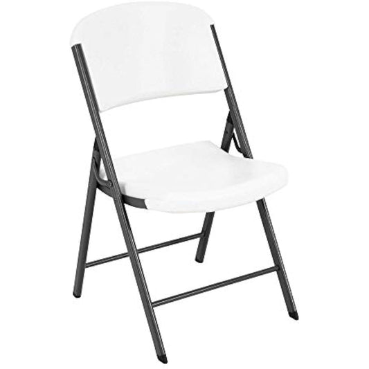 Lifetime 22804 Classic Commercial Folding Chair, White Granite, 1-pack