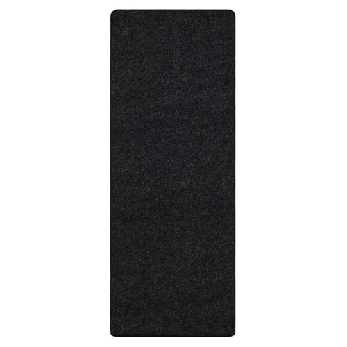 Mohawk Home Utility Runner Floor Mat Black 3' X 8' All Weather Indoor/Outdoor Non Slip Perfect for Garage, Entryway, Porch, and Laundry Room