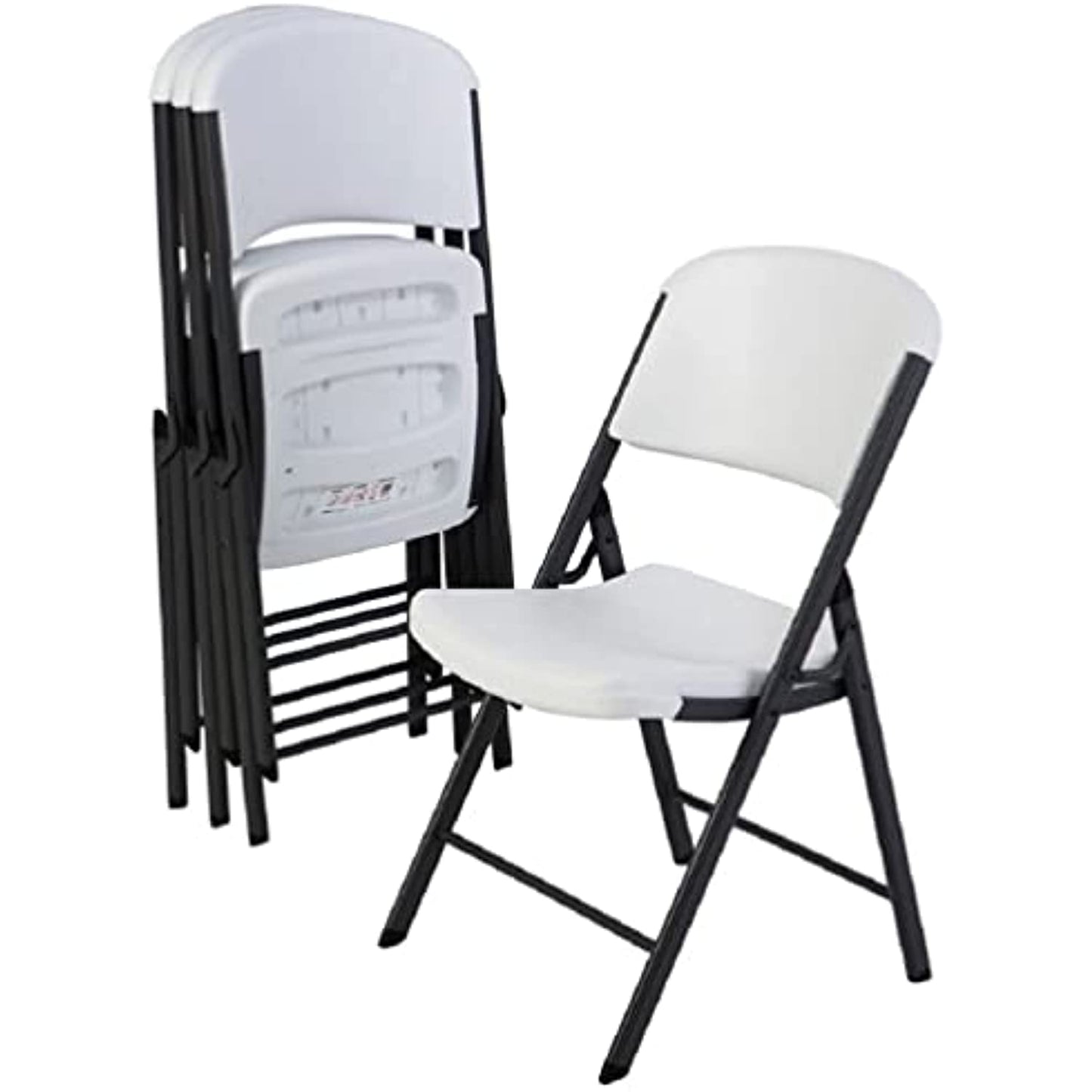 Lifetime Commercial Grade Contoured Folding Chair, White (4 Pack)