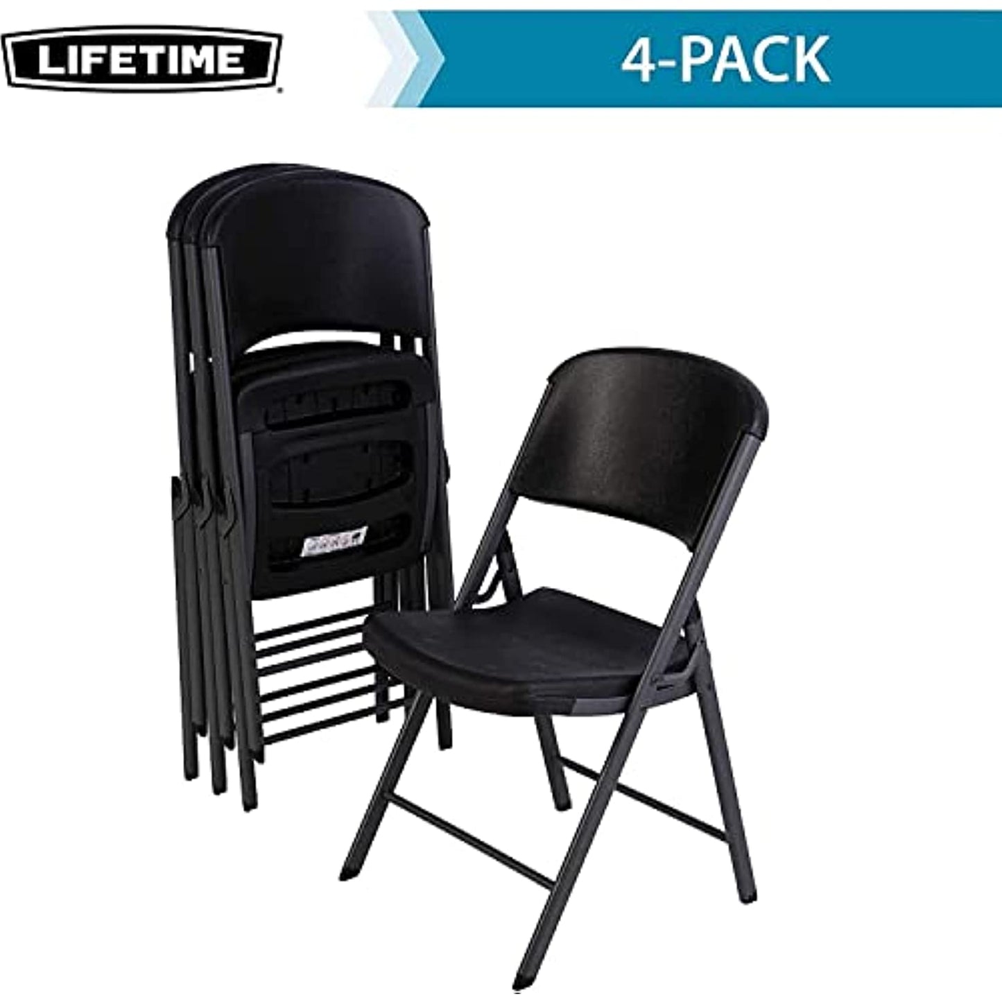 Lifetime Folding Chair with Black Color Model#80887U (4, Black)