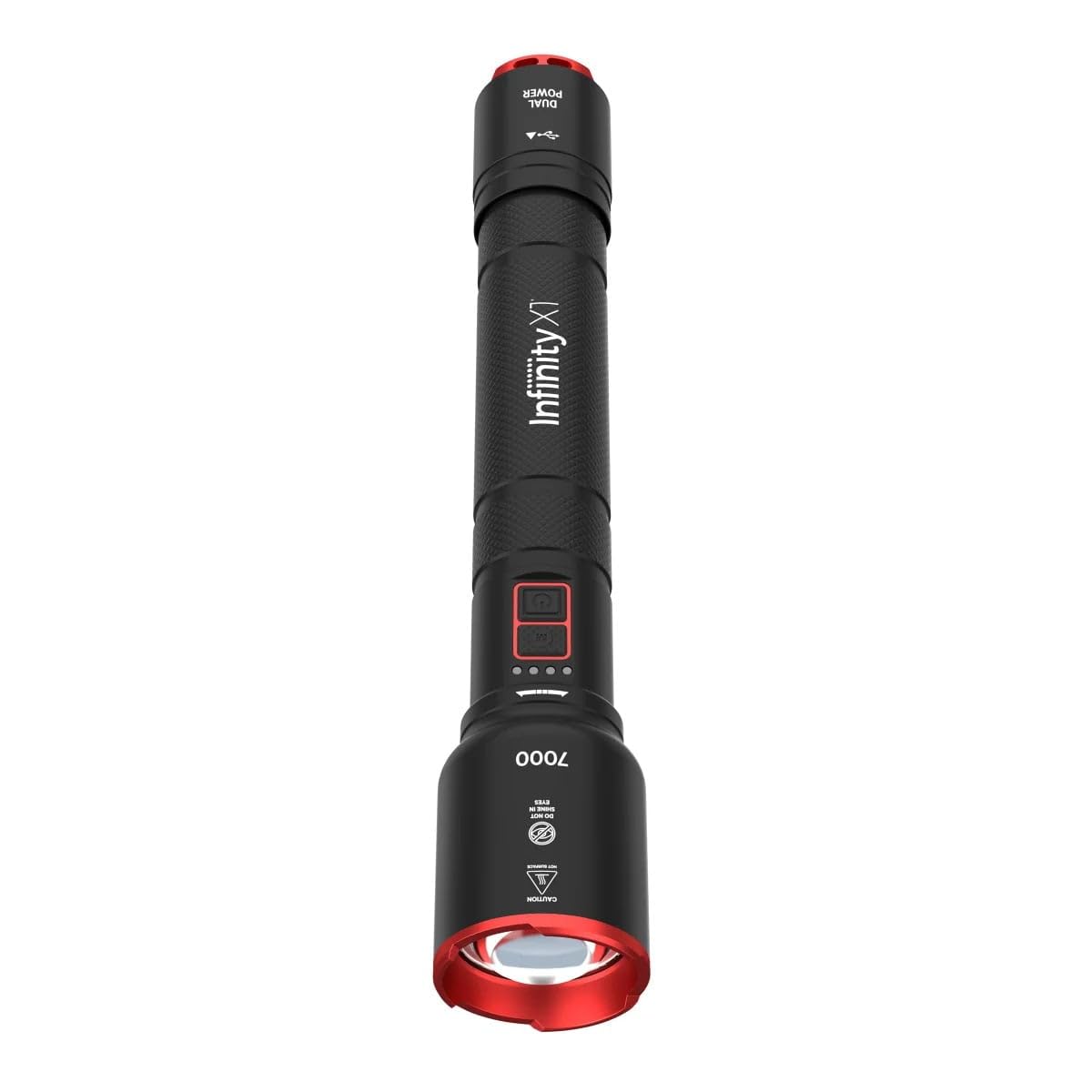 7000 Lumen Rechargeable Flashlight Dual Power with USB Ports Adjustable Beam Focus AA Battery Option Aluminum Body 3 Modes for Home Camping Work