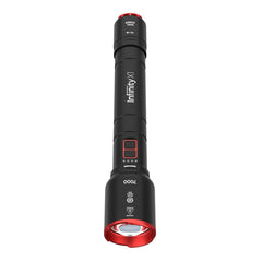 7000 Lumen Rechargeable Flashlight Dual Power with USB Ports Adjustable Beam Focus AA Battery Option Aluminum Body 3 Modes for Home Camping Work