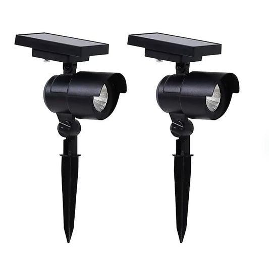 Member's Mark 2-Piece LED Solar Spot Lights - Matte Black